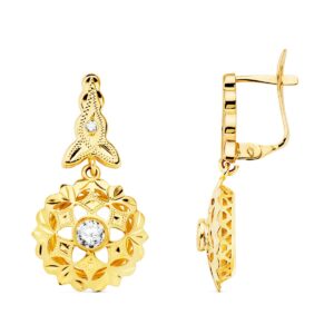 18K PENDIENTES ORO AMARILLO CUBANAS CATALAN 22X14 MM