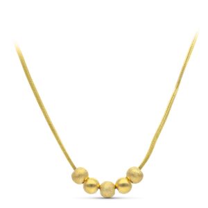 18K GARGANTILLA ORO AMARILLO BOLAS MATE Y BRILLO 45CM