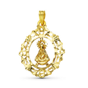 18K MEDALLA ORO AMARILLO VIRGEN DE TISCAR CERCO 28X22 MM