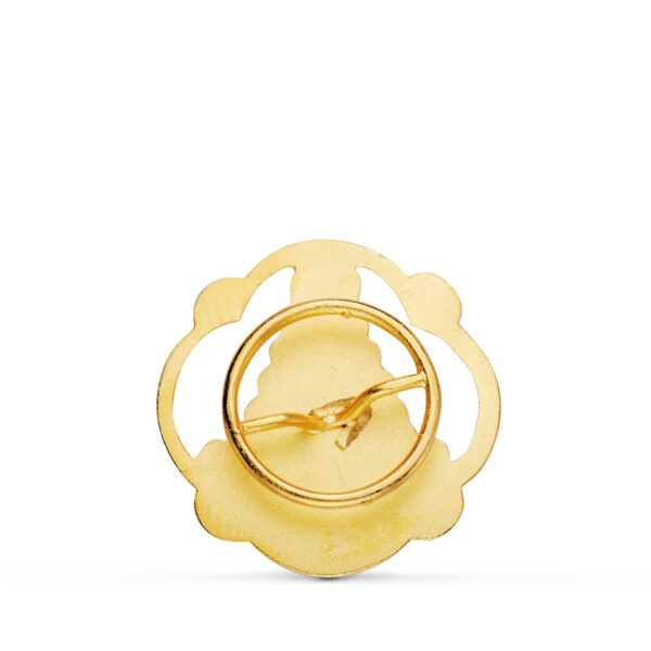 18K INSIGNIA SOLAPA ORO AMARILLO VIRGEN DEL ROCIO TALLADA 20X20 MM - Imagen 2