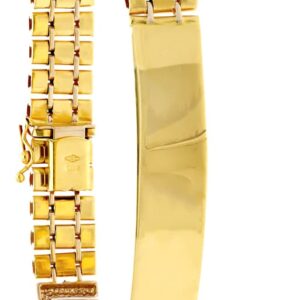 18K PULSERA ESCLAVA HOMBRE ORO AMARILLO HUECA 22 CM ANCHO 10 MM