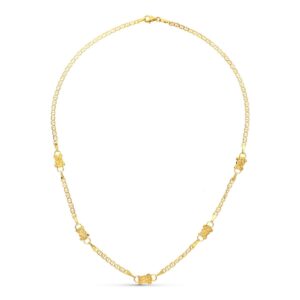 18K GARGANTILLA ORO AMARILLO OSOS 6 MM LARGO 45CM