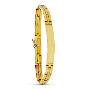 18K PULSERA ESCLAVA ORO AMARILLO PANTHER CABALLERO LONGIUTD 20CM ANCHO 6 MM