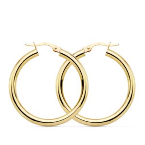 18K AROS REDONDOS HUECOS 30 X 3MM 3.05GRS