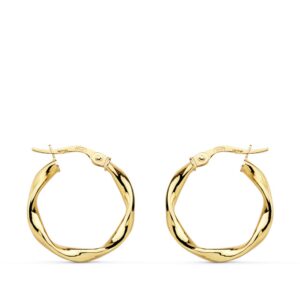 18K AROS ORO AMARILLO RELIADOS LISOS 20X2.5 MM