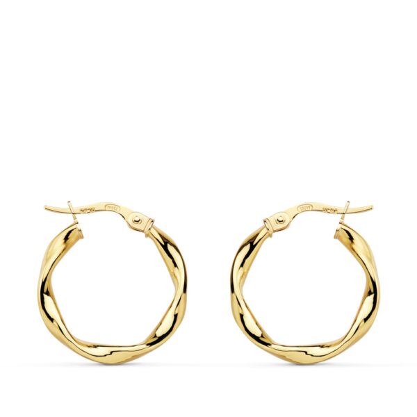 18K AROS ORO AMARILLO RELIADOS LISOS 20X2.5 MM
