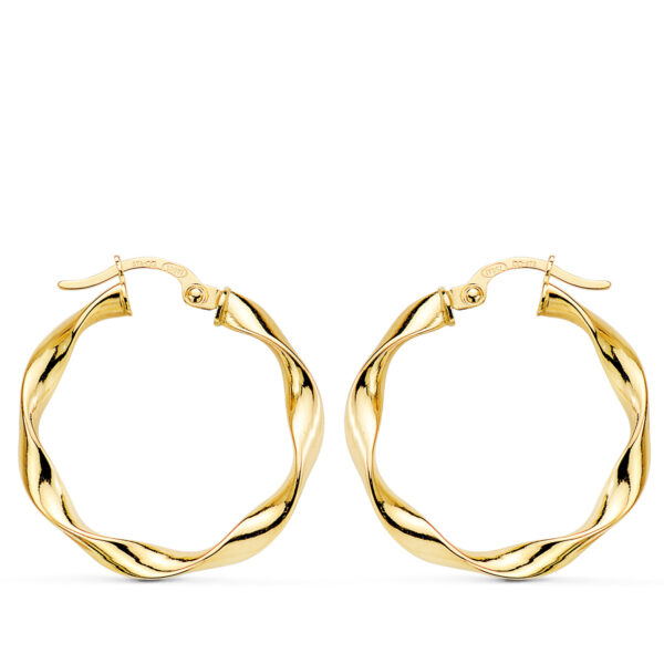 18K AROS ORO AMARILLO RELIADOS LISOS 23,5X2.5 MM