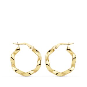 18K AROS ORO AMARILLO RELIADOS HILO 21X3 MM