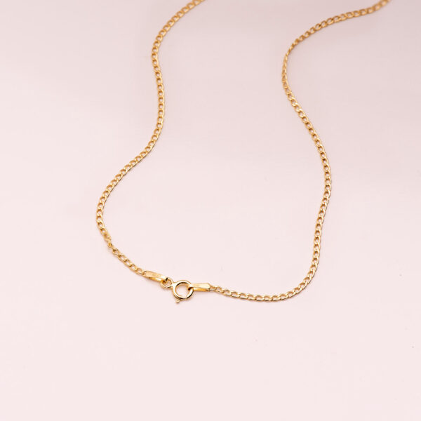 18K CADENA ORO AMARILLO BARBADA HUECA ANCHO 1 MM LONGITUD 40CM - Imagen 3