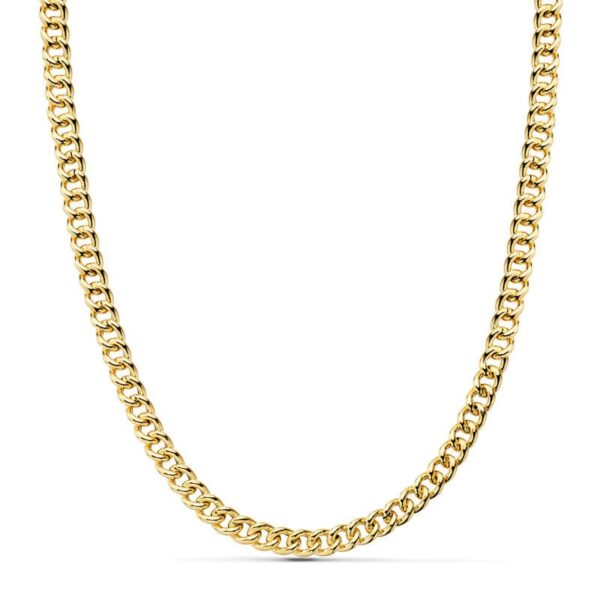 18K CADENA ORO AMARILLO BARBADA HUECA 50CM 5.5 MM