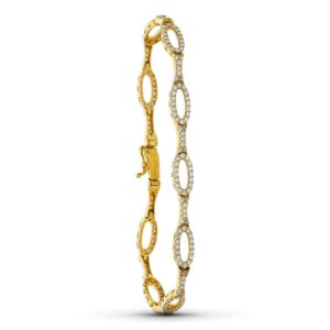 18K PULSERA ORO AMARILLO ESLABONES CIRCONITA 19CM