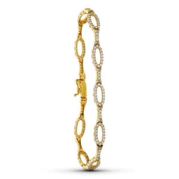 18K PULSERA ORO AMARILLO ESLABONES CIRCONITA 19CM