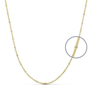 18K CADENA ORO AMARILLO MACIZA DIAMANTADA 40CM 1.5 MM