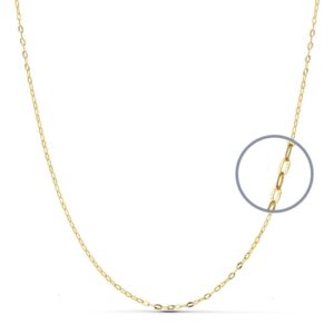 18K CADENA ORO AMARILLO ESLABONES OVALES TALLADOS. ANCHO: 1MM LARGO: 38 CM
