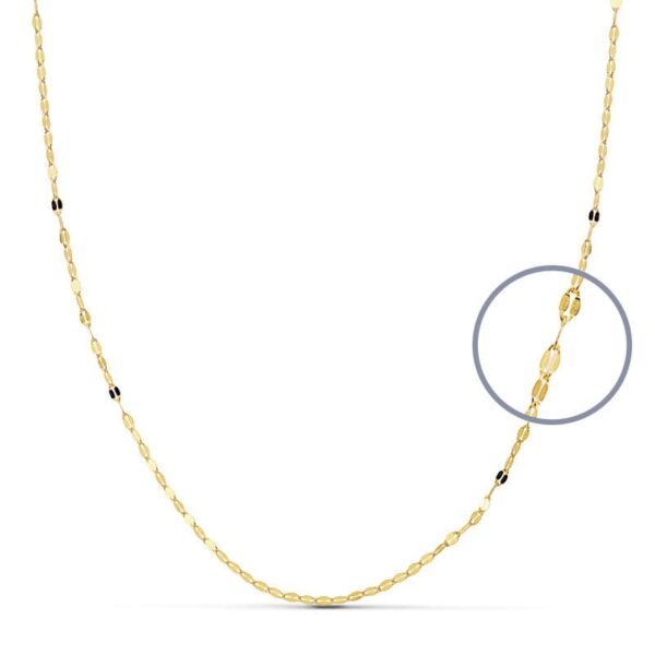 18K CADENA ORO AMARILLO MACIZA DIAMANTADA 50CM 1 MM