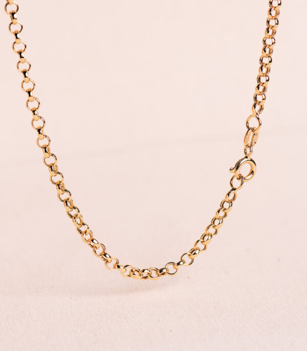 18K CADENA ORO AMARILLO ROLO HUECO ANCHO: 3 MM. LARGO: 50CM CIERRE REASA - Imagen 2