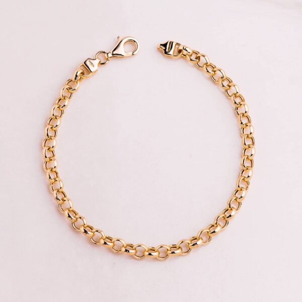 18K PULSERA ORO AMARILLO ROLO HUECA ANCHO 5 MM LARGO 19CM - Imagen 2