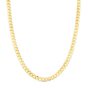 18K CADENA ORO AMARILLO BARBADA HUECA LARGO 60CM ANCHO 5.3 MM