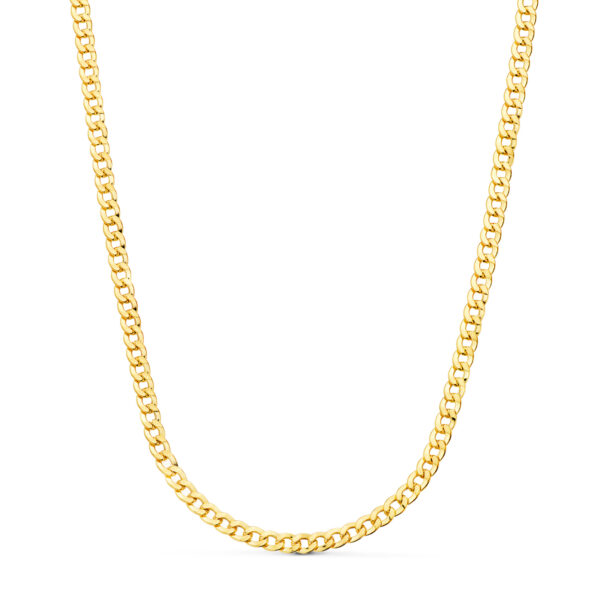 18K CADENA ORO AMARILLO BARBADA HUECA LARGO 60CM ANCHO 4.7MM