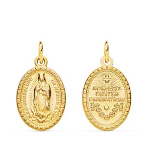 18K MEDALLA ORO AMARILLO VIRGEN DE GUADALUPE OVAL 18X14 MM
