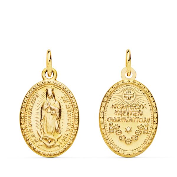 18K MEDALLA ORO AMARILLO VIRGEN DE GUADALUPE OVAL 18X14 MM
