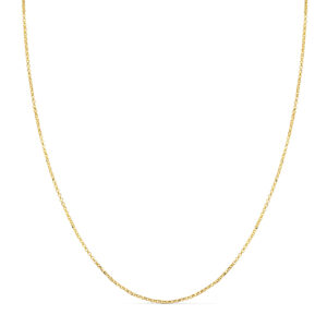 18K CADENA ORO AMARILLO ROLO HUECA DIAMANTADA ANCHO: 1MM. LARGO: 40CM