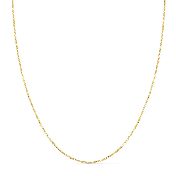 18K CADENA ORO AMARILLO ROLO HUECA DIAMANTADA ANCHO: 1MM. LARGO: 45CM