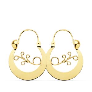 18K AROS CRIOLLAS ORO AMARILLO CANARIAS 27X20 MM