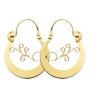 18K AROS CRIOLLAS ORO AMARILLO CANARIAS 30X24 MM