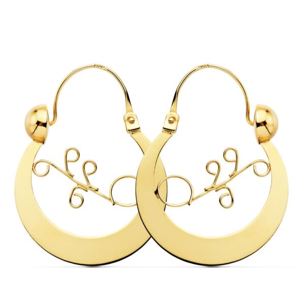 18K AROS CRIOLLAS ORO AMARILLO CANARIAS 30X24 MM