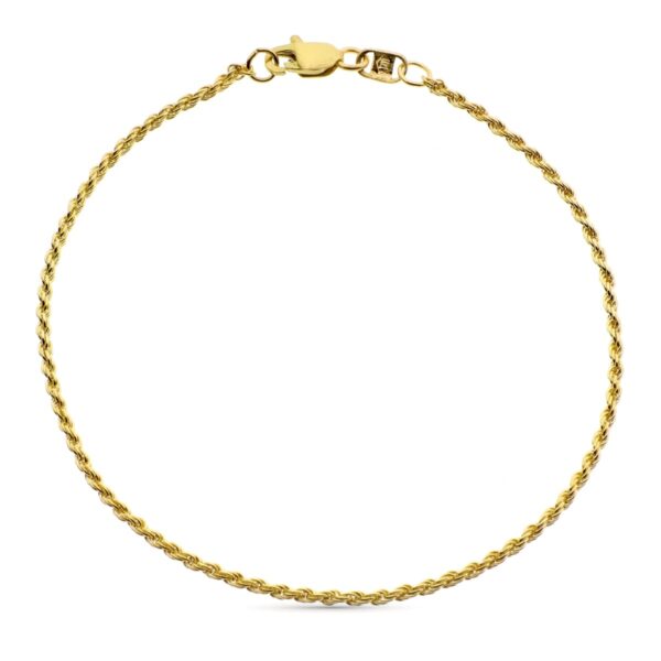 18K PULSERA ORO AMARILLO CORDON SALOMONICO ANCHO 1.5 MM 20CM