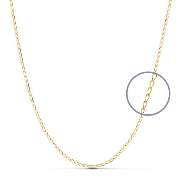 18K CADENA ORO AMARILLO MACIZA BILBAO 60CM 0.9 MM