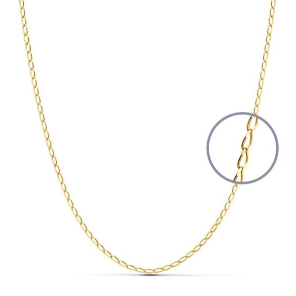 18K CADENA ORO AMARILLO MACIZA BILBAO 50CM 1.5 MM