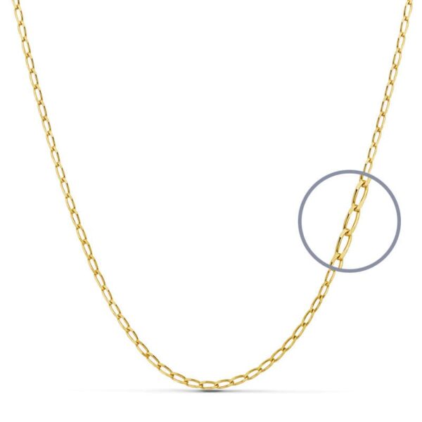 18K CADENA ORO AMARILLO MACIZA BILBAO 40CM 1.7 MM