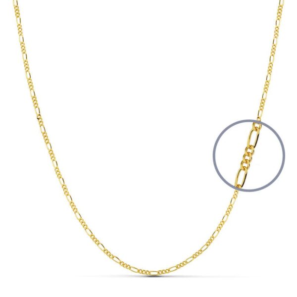 18K CADENA MACIZA CARTIER ORO AMARILLO 3X1 45CM 1.2 MM 2.80 GR