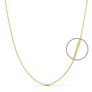 18K CADENA ORO AMARILLO MACIZA BARBADA 40CM 0.8 MM