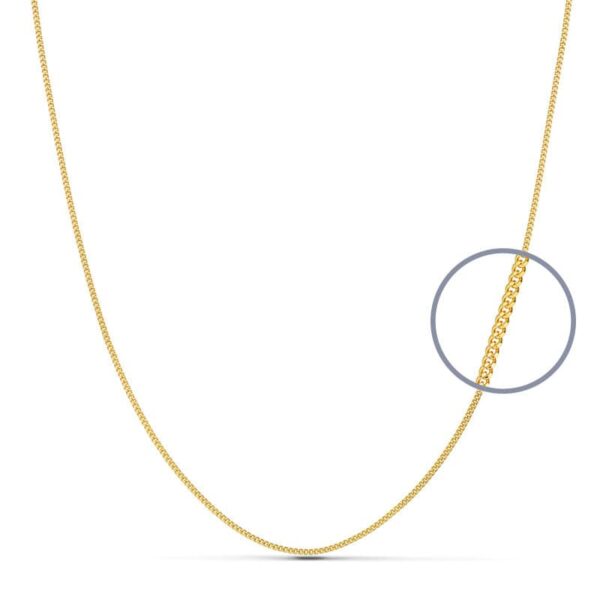 18K CADENA ORO AMARILLO MACIZA BARBADA 60CM 0.8 MM