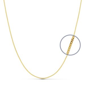 18K CADENA ORO AMARILLO MACIZA BARBADA 40CM 1 MM