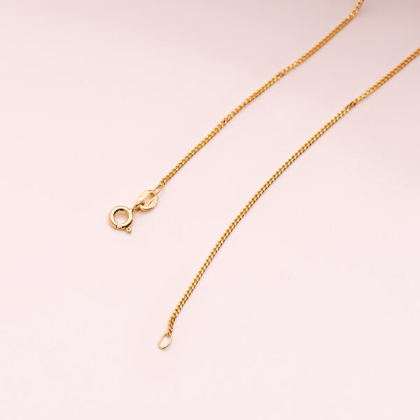 18K CADENA ORO AMARILLO MACIZA BARBADA 60CM 1 MM - Imagen 3