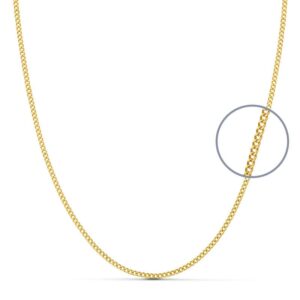 18K CADENA ORO AMARILLO MACIZA BARBADA 40CM 1.2 MM