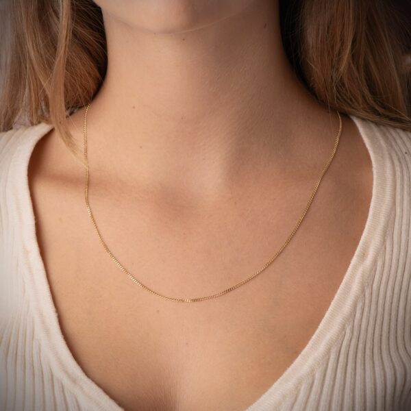 18K CADENA ORO AMARILLO MACIZA BARBADA 50CM ANCHO 1.2 MM - Imagen 2