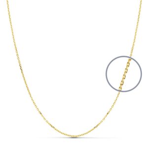 18K CADENA ORO AMARILLO MACIZA FORZADA 45CM 1 MM