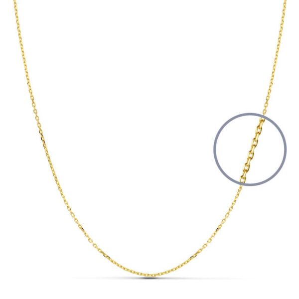 18K CADENA ORO AMARILLO MACIZA FORZADA 45CM 1 MM