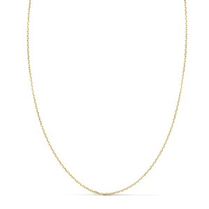 18K CADENA ORO AMARILLO MACIZA FORZADA LARGO 40CM ANCHO 1 MM
