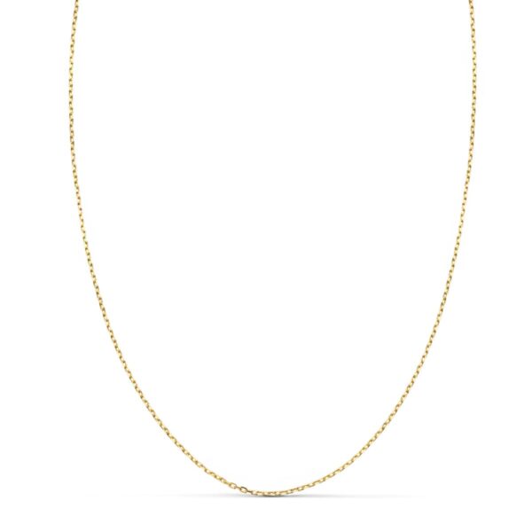18K CADENA ORO AMARILLO MACIZA FORZADA LARGO 40CM ANCHO 1 MM
