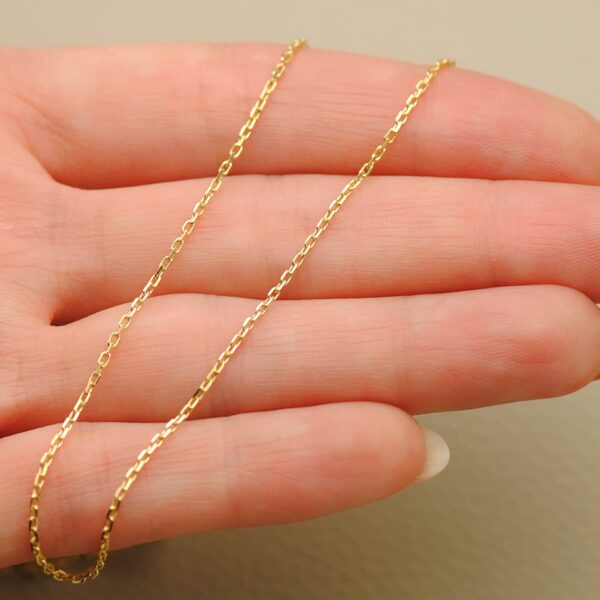 18K CADENA ORO AMARILLO MACIZA FORZADA LARGO 40CM ANCHO 1 MM - Imagen 2