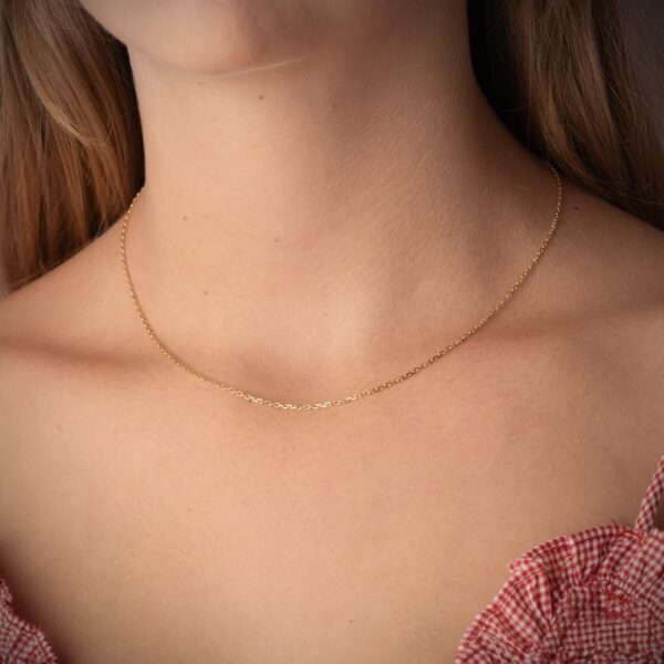 18K CADENA ORO AMARILLO MACIZA FORZADA 40CM 1.2 MM - Imagen 2