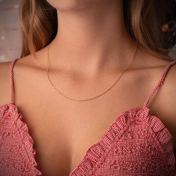 18K CADENA ORO AMARILLO MACIZA FORZADA 45CM ANCHO 1.2 MM - Imagen 2
