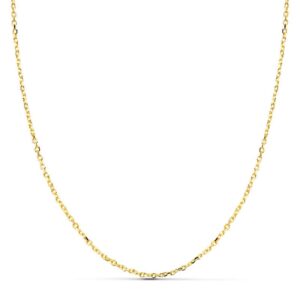 18K CADENA ORO AMARILLO MACIZA FORZADA 40CM 1.2 MM