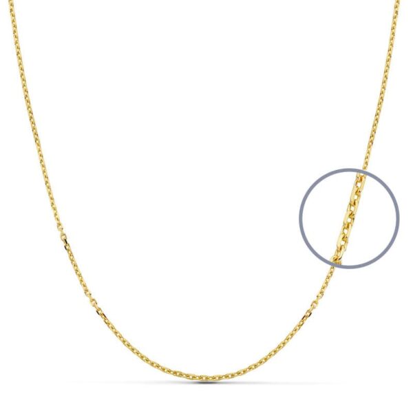 18K CADENA ORO AMARILLO MACIZA FORZADA 40CM 1.5 MM